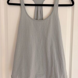 Lululemon Light Gray Striped Tank Top
